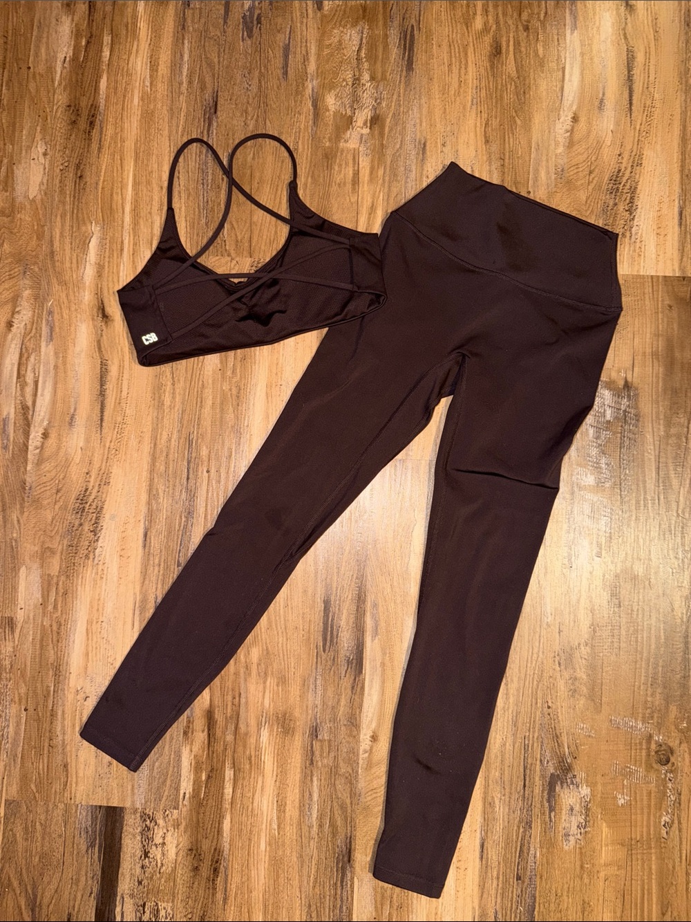 CSB Serenity Espresso Lexi Crop Leggings Matching Set - Picture 2 of 6